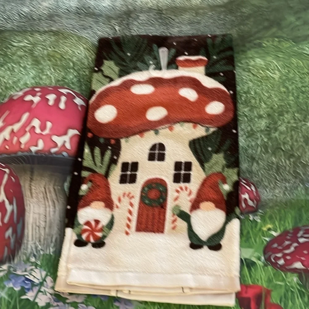 Gnome Home Kitchen Towel, NWT